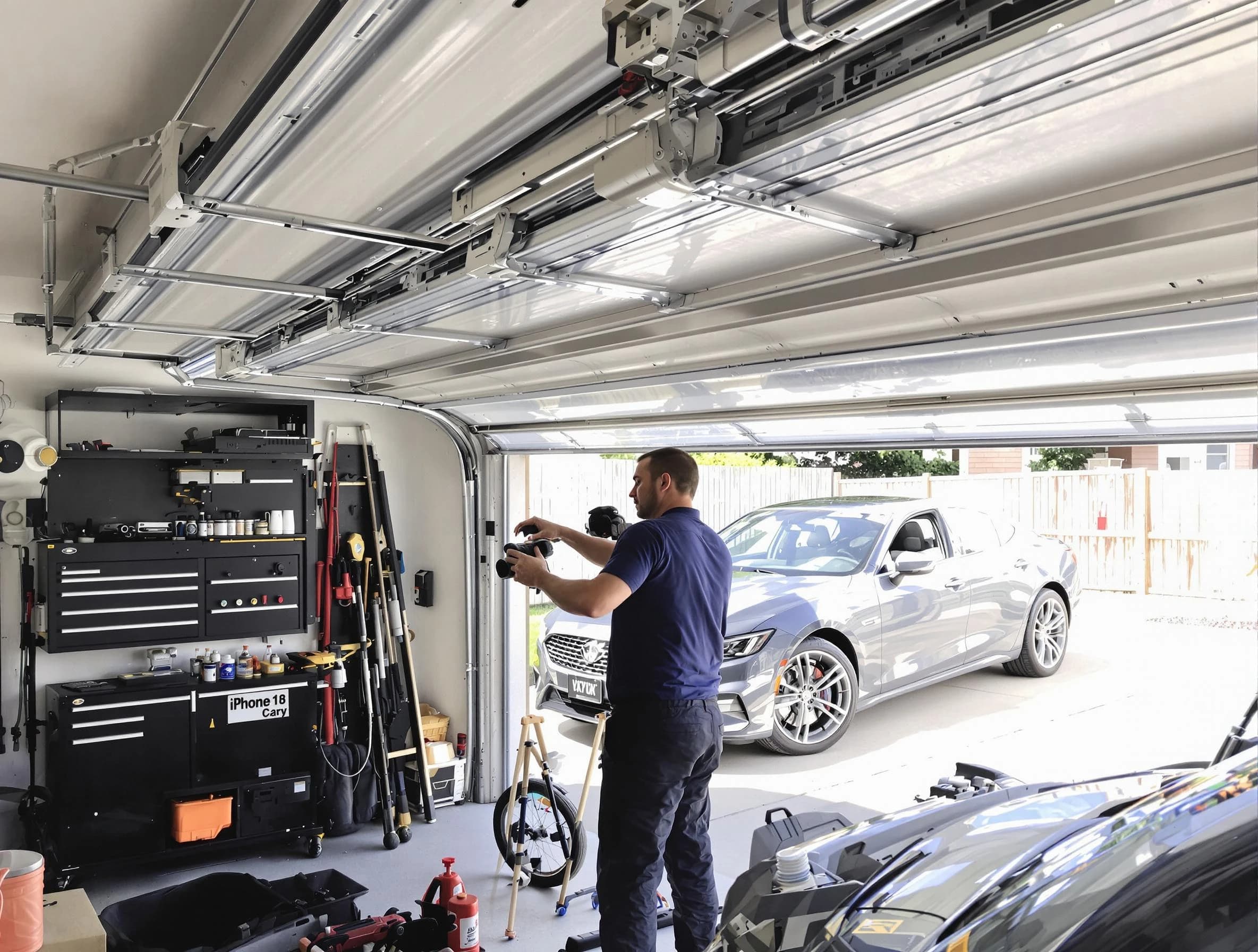 Plain City Garage Door Repair technician fixing noisy garage door in Plain City