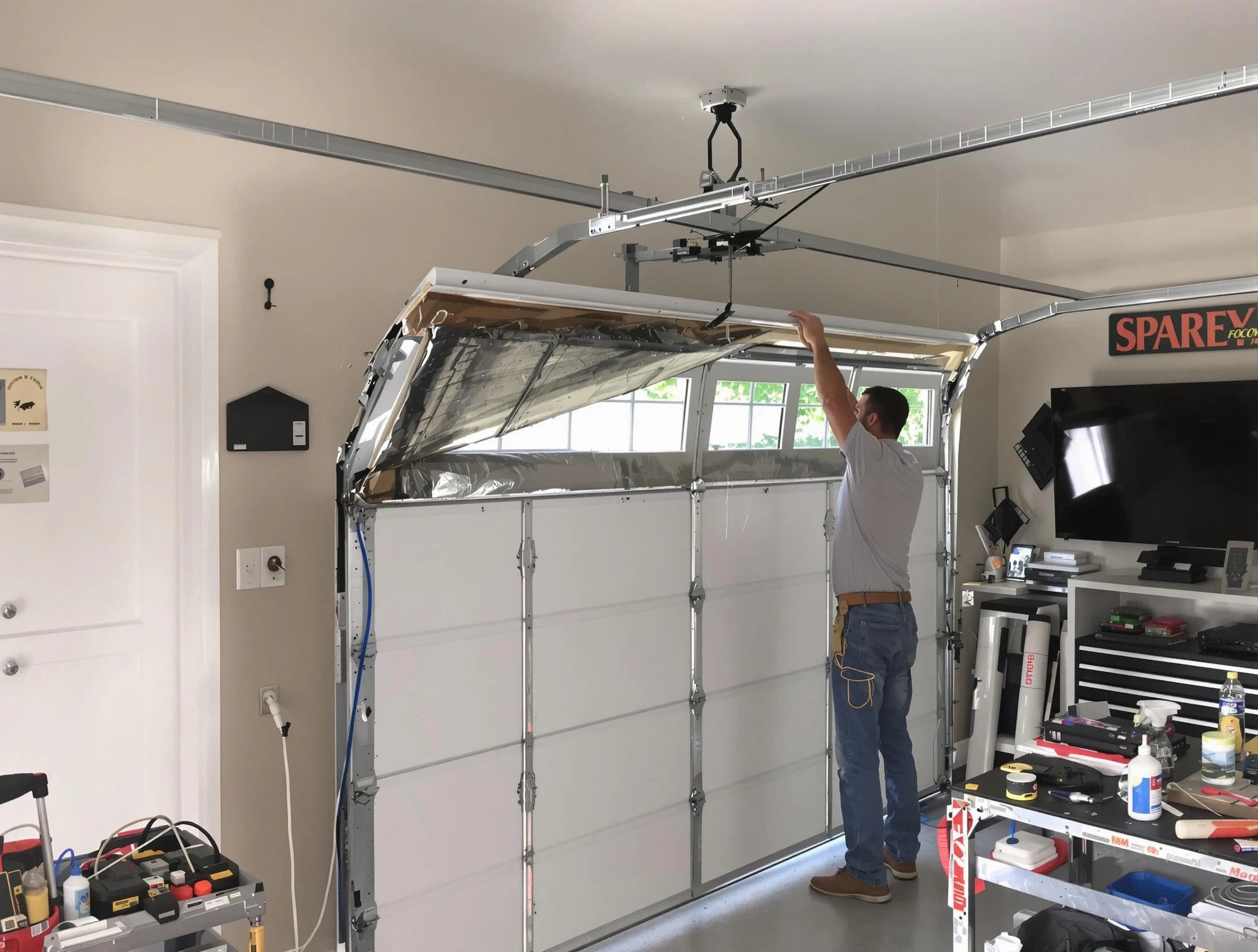 Garage door section replacement by Plain City Garage Door Repair in Plain City