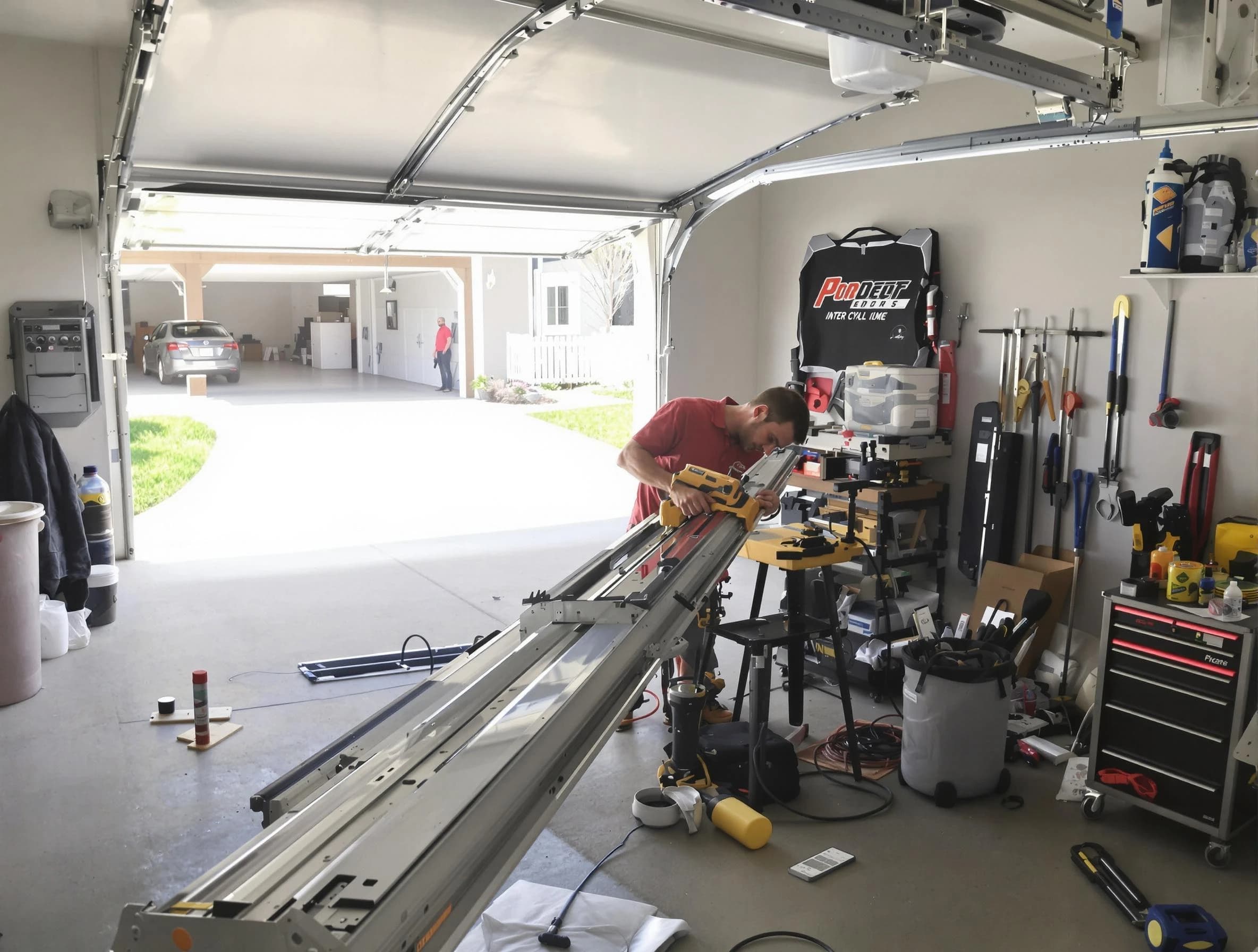 Plain City Garage Door Repair expert performing track repair in Plain City
