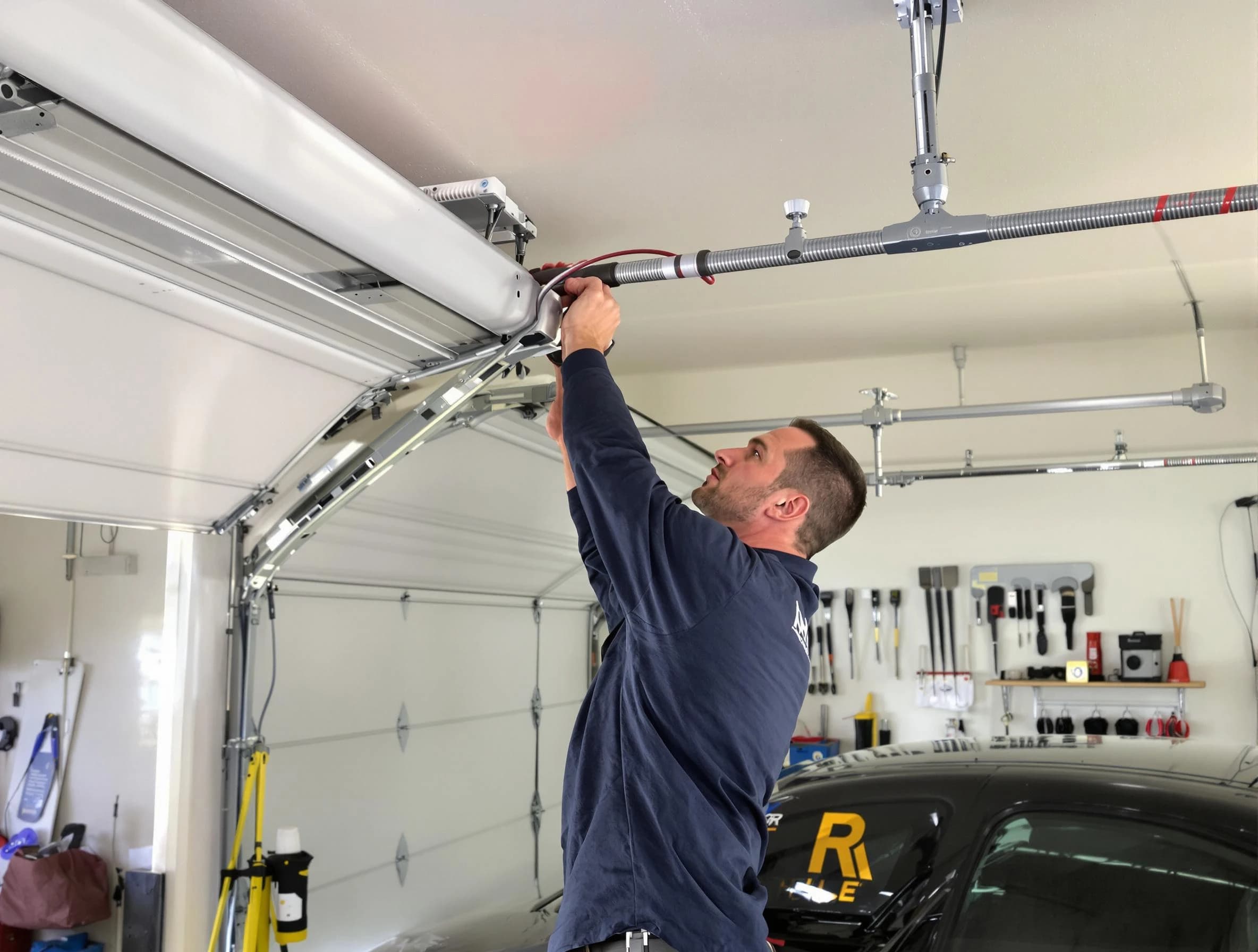 Plain City Garage Door Repair technician performing garage door cable repair in Plain City