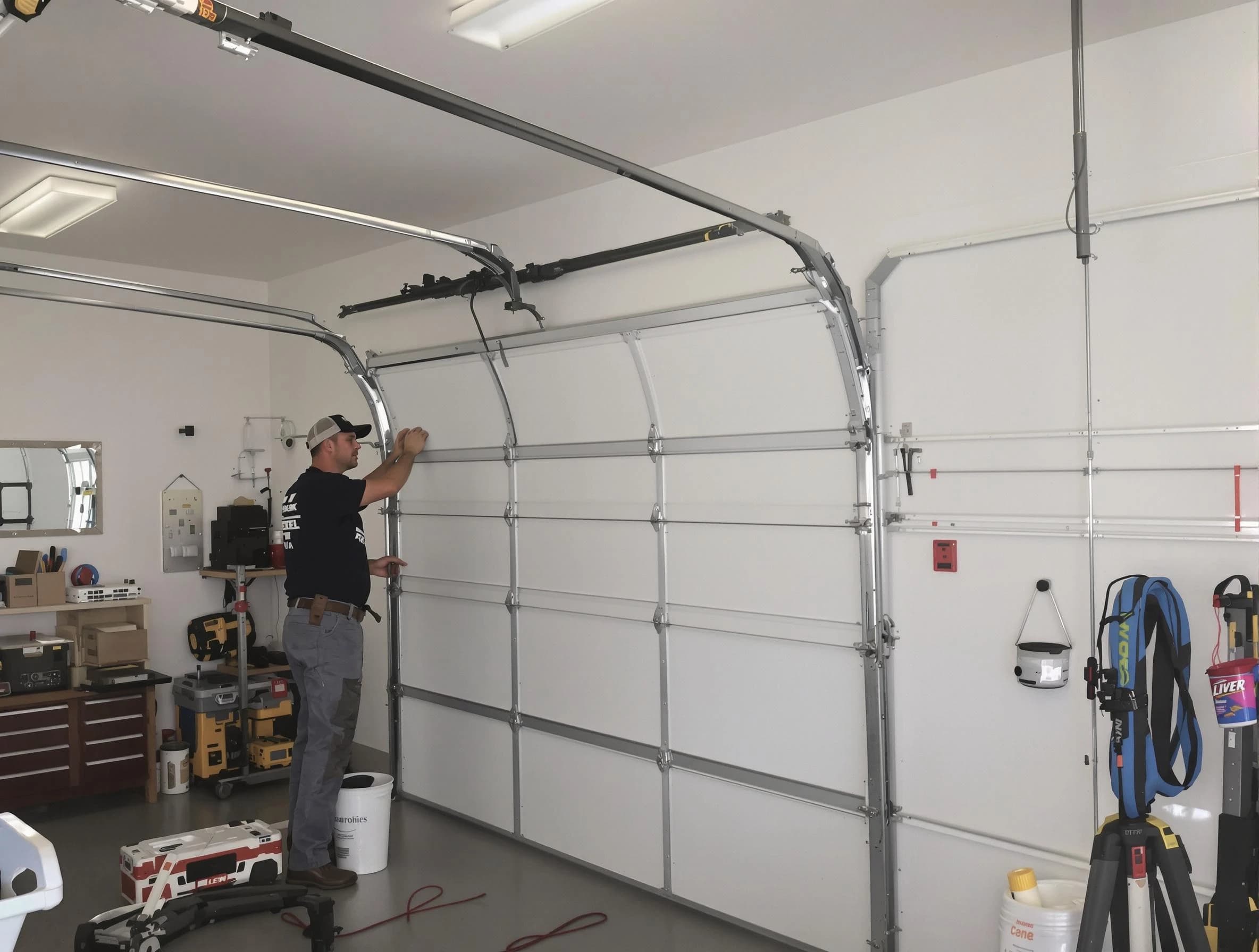 Plain City Garage Door Repair team installing new garage door in Plain City