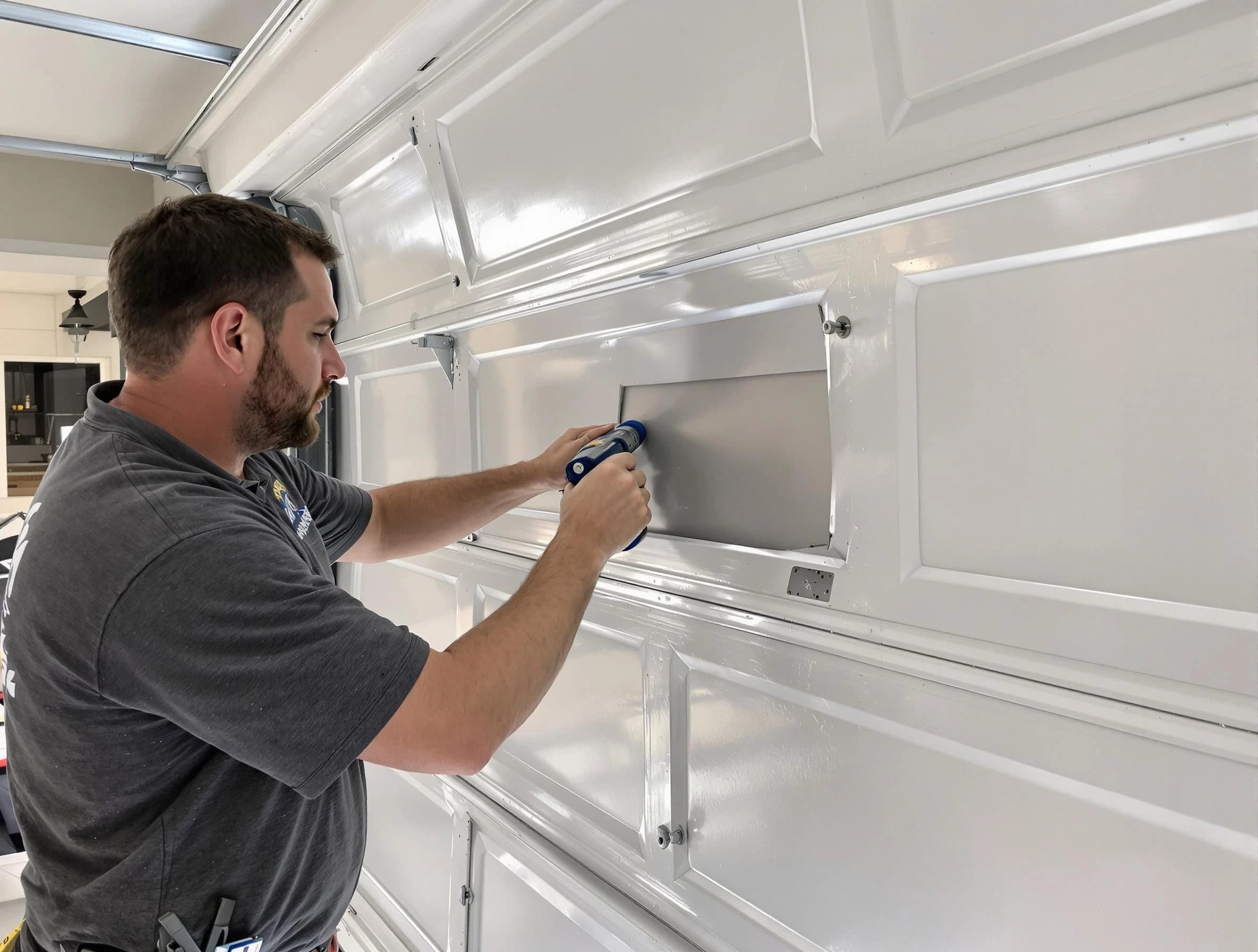 Garage door panel repair by Plain City Garage Door Repair in Plain City