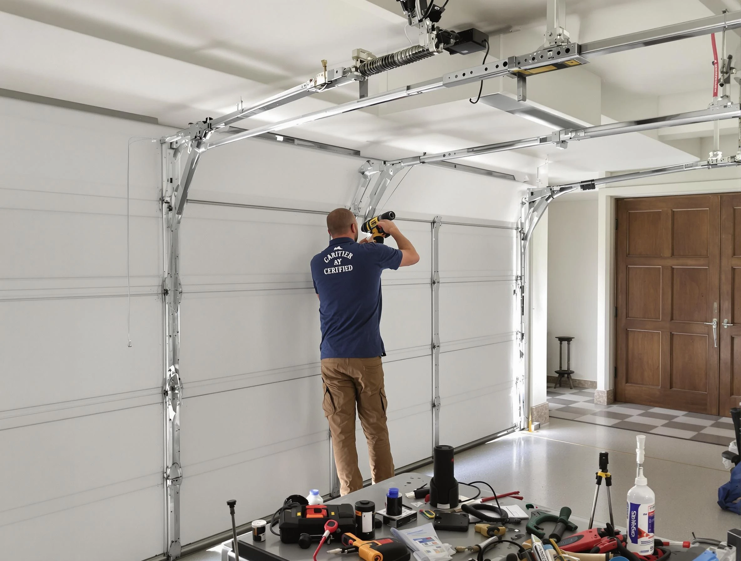 Plain City Garage Door Repair certified technician performing precision garage door repair in Plain City